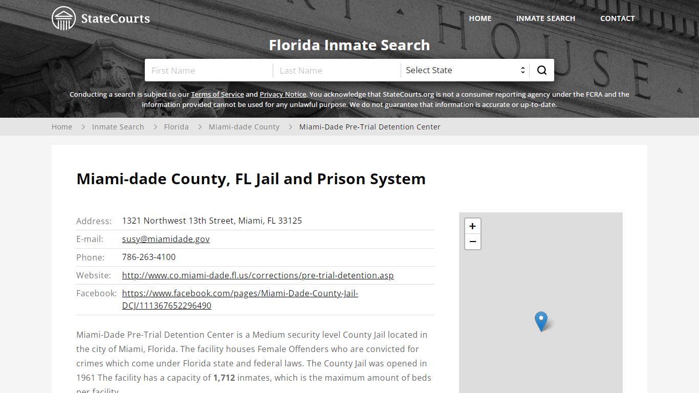 Miami-Dade Pre-Trial Detention Center Inmate Records Search, Florida ...